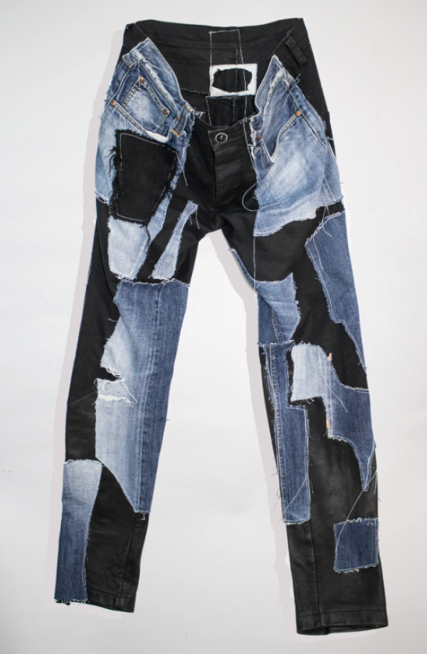 Denim dengan Tambalan Kulit